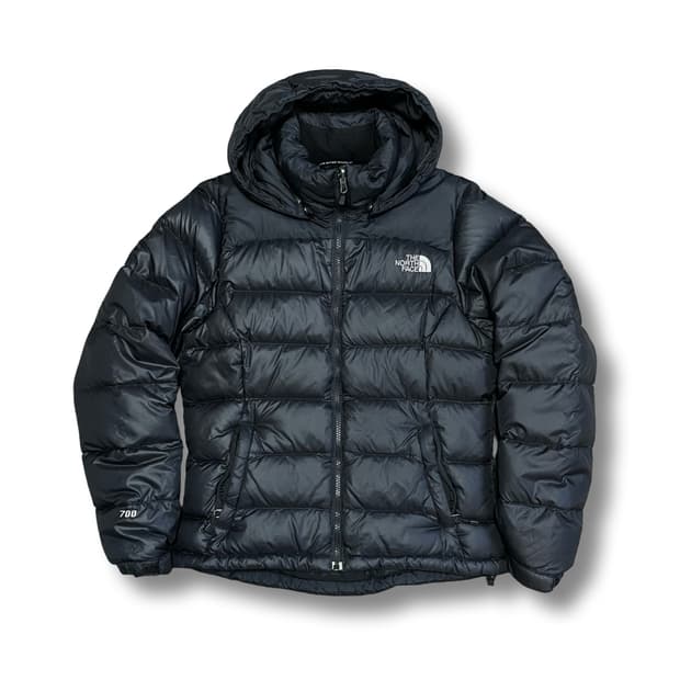 [XS] 노스페이스 700 눕시 블랙 구스다운 후드 패딩 A급