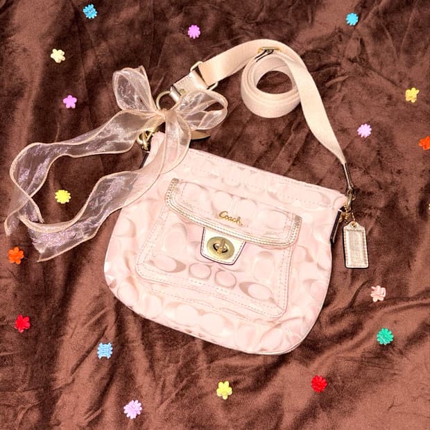🌸페어리) Coach 코치 시그니처 크로스숄더백 소프트핑크