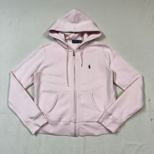 S) 폴로 랄프로렌 연한 핑크 후드집업 신형 큐알탭