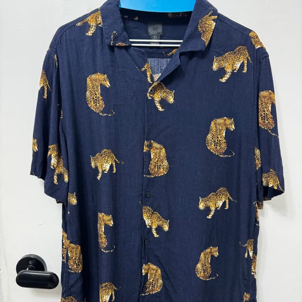 H&M 레오파드 반팔셔츠 L