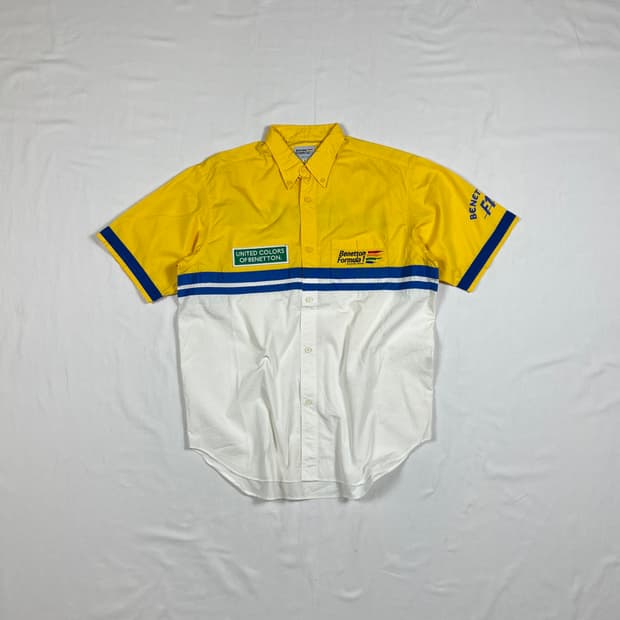 90‘s 베네통포뮬러1 benetton f1 빅로고 반팔 셔츠 남방