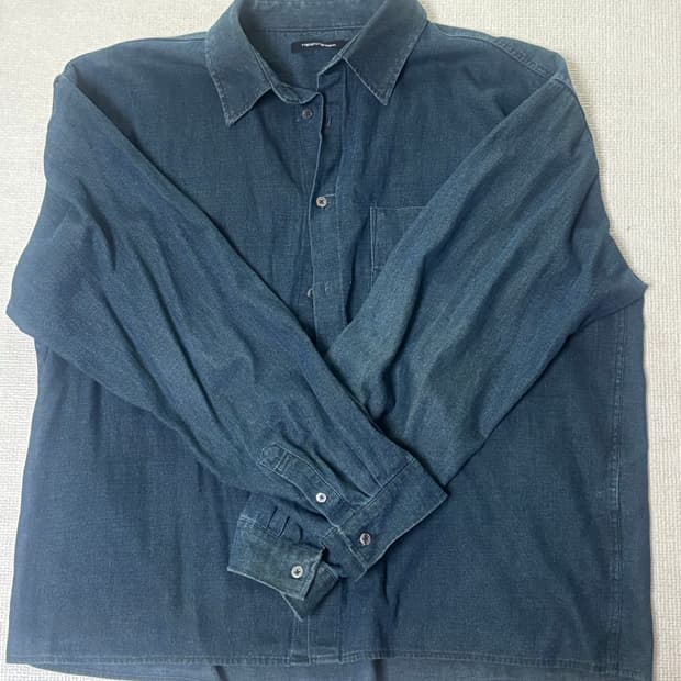 Crop Shirt Washed Dusty Blue