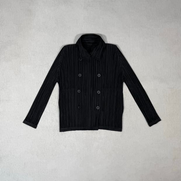 Pleats Please Black Long Sleeve Cardigan