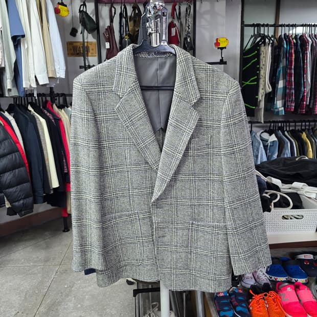 랑방 체크 패턴 블레이저 자켓 (1265)