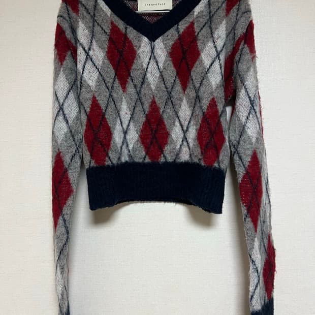 인스턴트펑크 아가일 니트