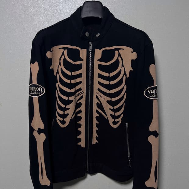 Vanson 벤슨 본 스켈레톤 라이더 코튼 자켓