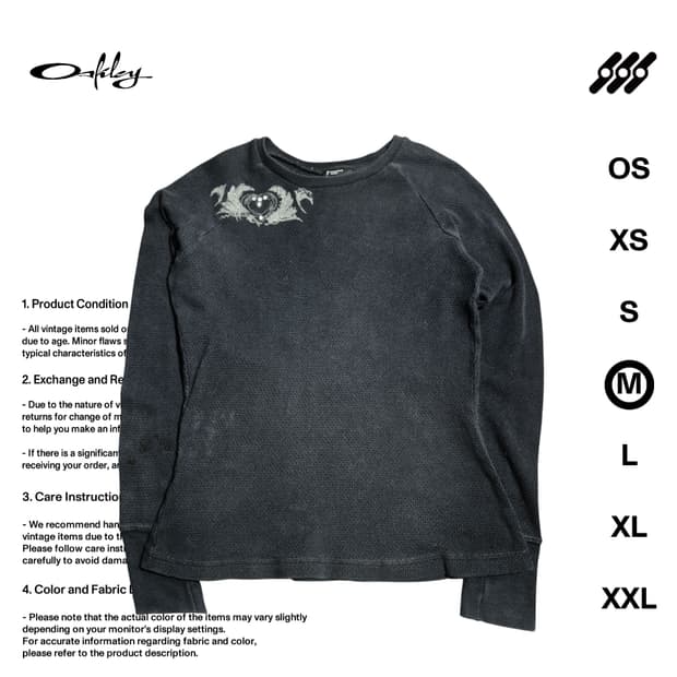 오클리 00s y2k 고딕스타일 M사이즈 와플 롱슬리브