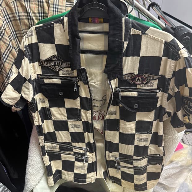 벤슨 체커보드 셔츠 자켓