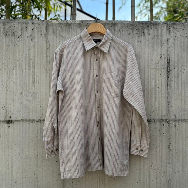 Japanese Vintage 루즈핏 린넨 스트라이프 셔츠