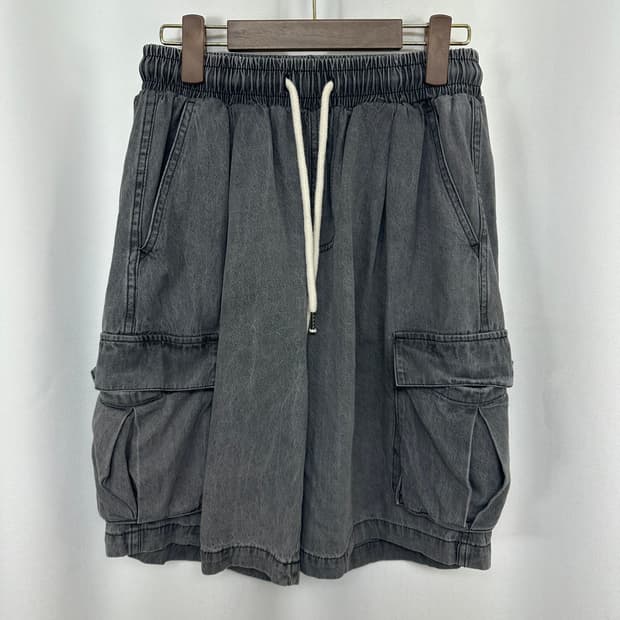   리메인세컨드 남자 밴딩 카고 반바지 FREE 