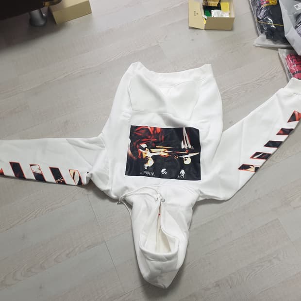 오프화이트 옾화 후드티 새상품