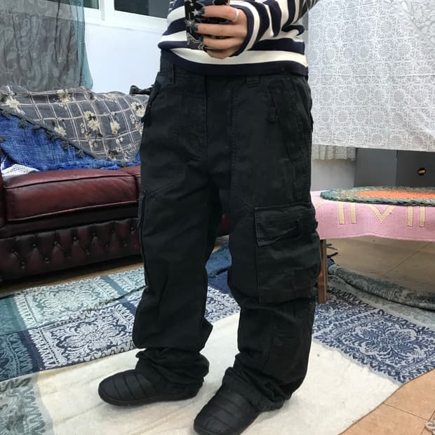 빈티지 블랙 카고팬츠 