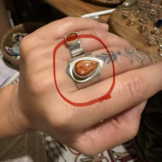 집시루트 천연원석 썬스톤 실버 반지