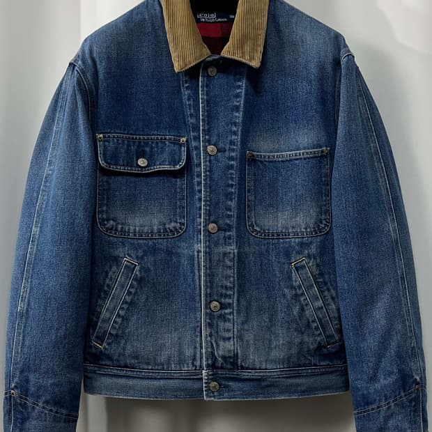 90's 폴로 랄프로렌 덩가리 버팔로 코듀로이 데님 트러커 자켓