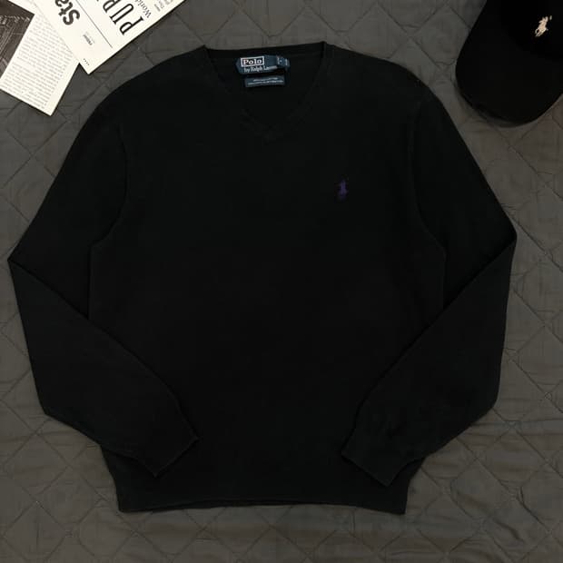 Polo 폴로랄프로렌 V넥 블랙 니트