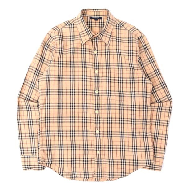 버버리 런던 노바체크 베이지 포켓 셔츠