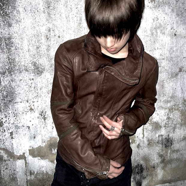 이태원 leather park 비대칭 가죽 자켓