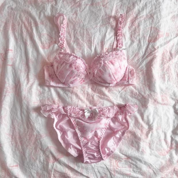 핑크 로즈 브라 팬티 set 일브 란제리 속옷 갸루 리즈리사