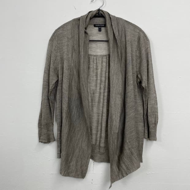 에일린 피셔 EILEEN FISHER 베이비알파카 실크 오픈 가디건 M