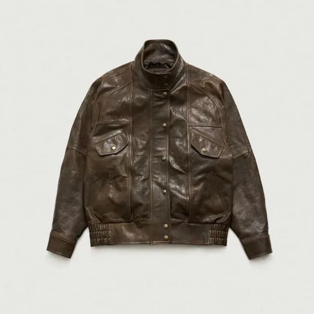 새상품 더바넷 Brown Stain Leather Motorcycle