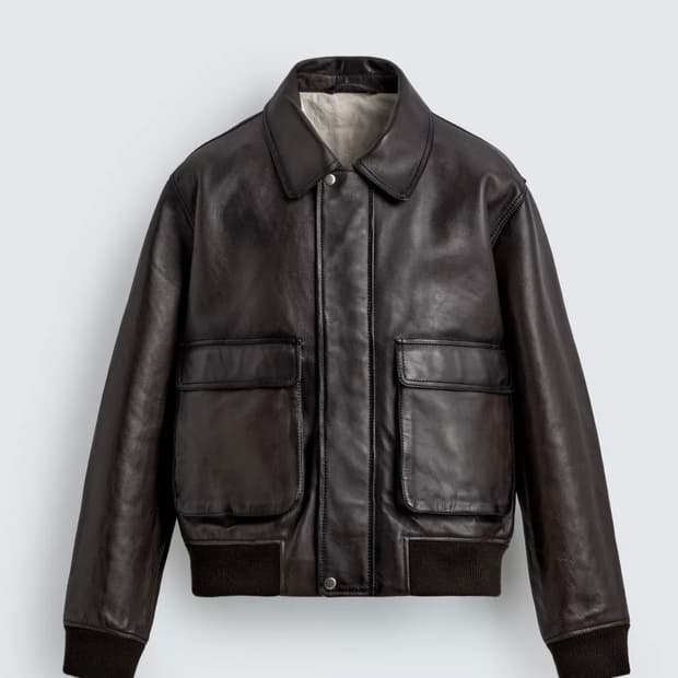 새상품) M 자라 A-2 카우 레더 빈티지 브라운 자켓