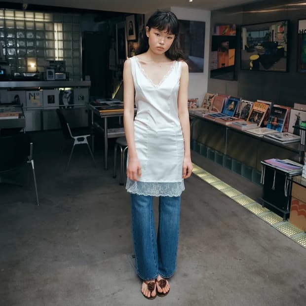 그린버터 Muse Lace Slip Dress (Ivory)