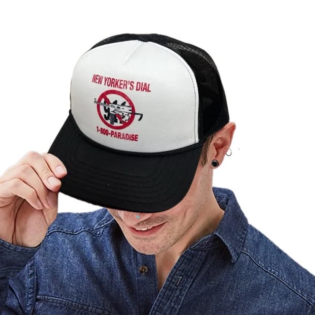 파라다이스 NYC 뉴요커 다이얼 트러커 모자 - 블랙
