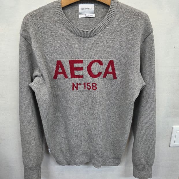 에이카 화이트 니트 그레이 L