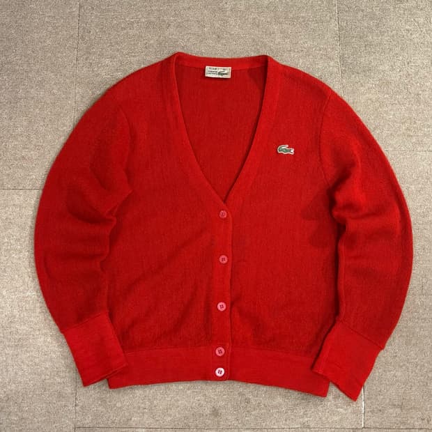 라코스테 90s 서광 레드 가디건