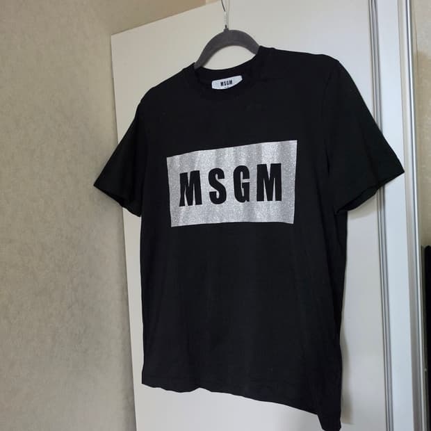 MSGM 로고 반팔 티셔츠 블랙
