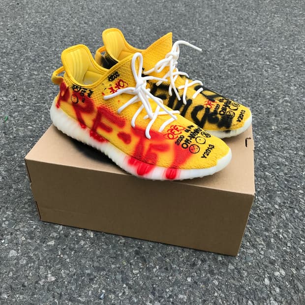 아디다스 이지 부스트 X 오프화이트 커스텀 (290)