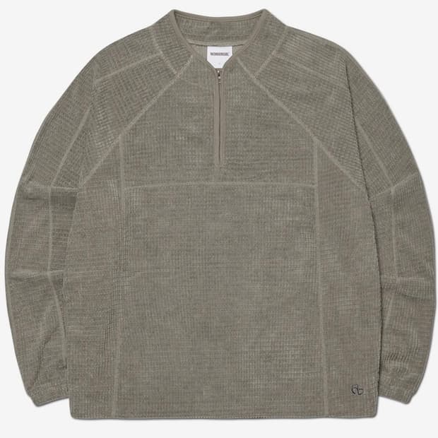노매뉴얼 HEAVY WAFFLE HALF ZIP-UP