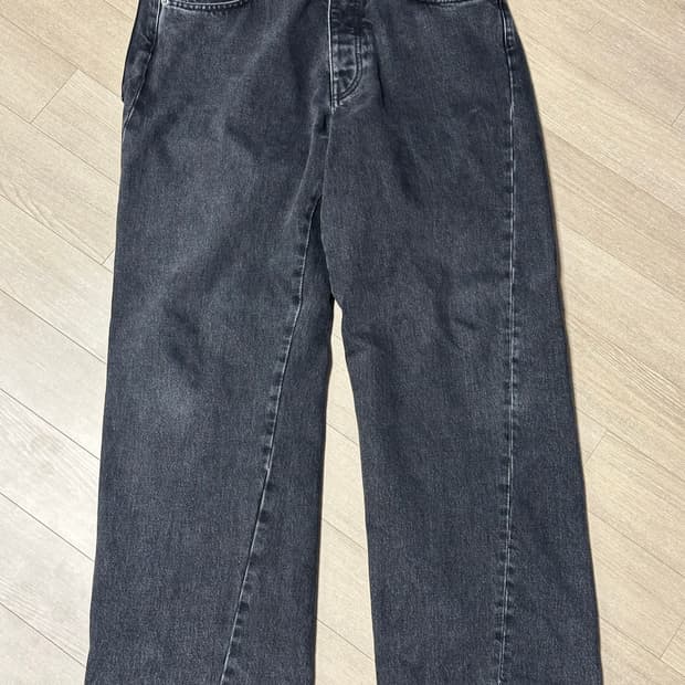 (30) 선플라워 와이드 트위스트 데님 블랙