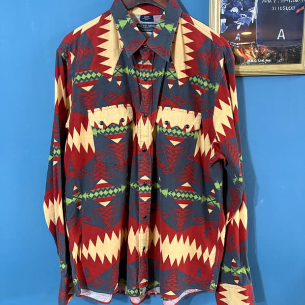 90-00’s polo jeans western shirt.