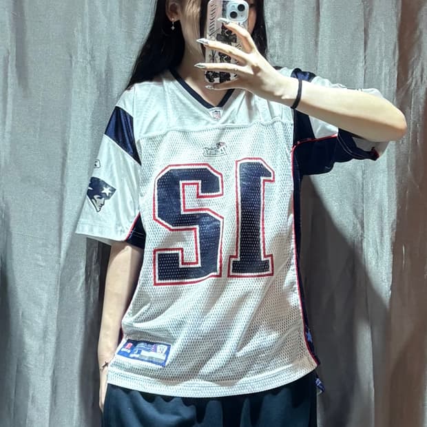L NFL BRADY 12 화이트 유니폼 하프 져지