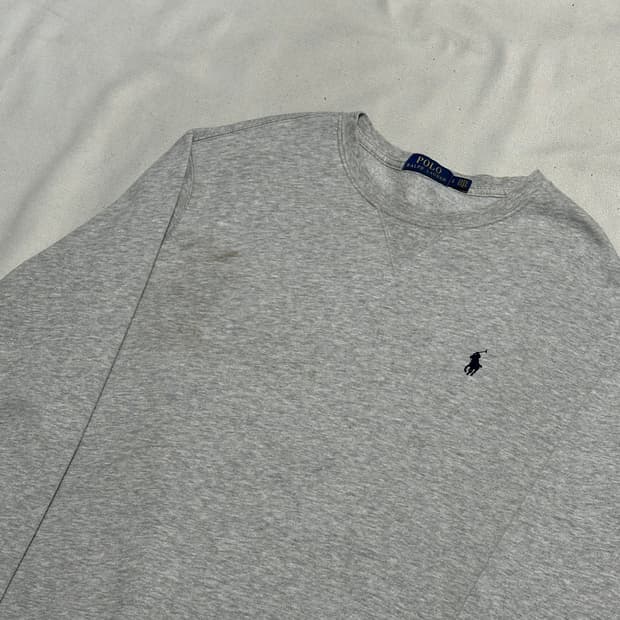 L 폴로랄프로렌 그레이 라운드넥 맨투맨