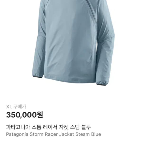 파타고니아 스톰 레이서 스팀 블루 xl