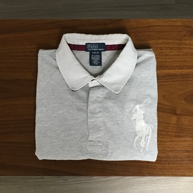 폴로 빅포니 긴팔 럭비티 회색
