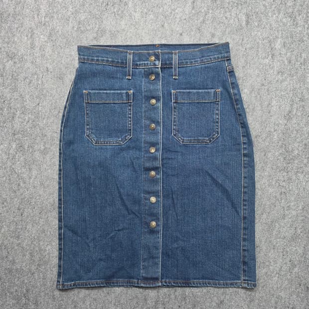 리바이스 프론트 버튼 풀오픈 데님 스커트 청치마 26