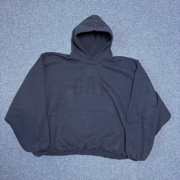 [XL] 칸예 이지갭 도브 후드 워시드 블랙