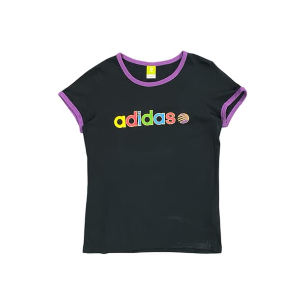 Adidas 레인보우 로고 링거티셔츠