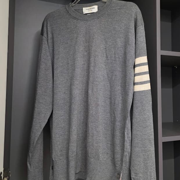 [4,무하자]톰브라운 메리노울 니트 그레이