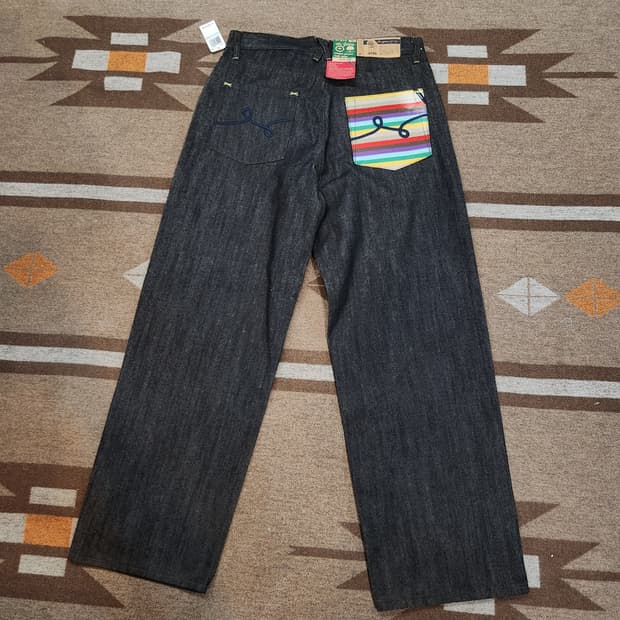 LRG 00s 와이드 데님 팬츠 34 흑청 USA
