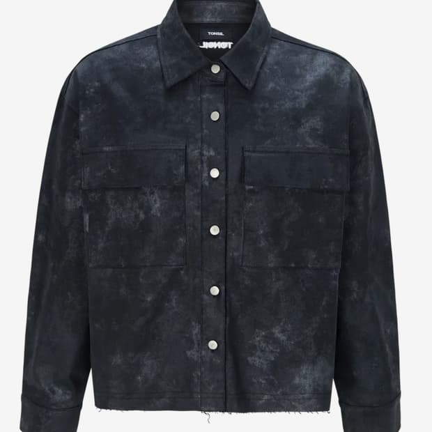 톤슬 더티워싱 셔츠자켓 블랙 