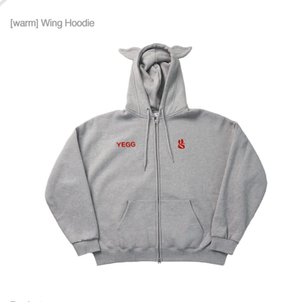 예그 윙 후디 그레이 후드집업