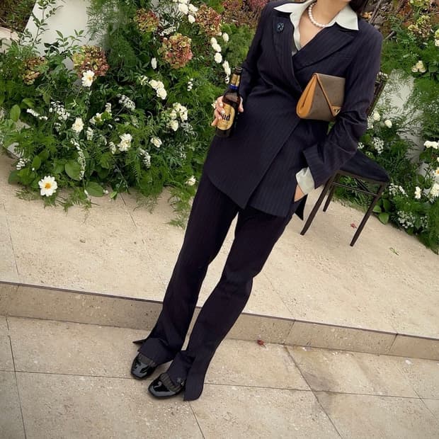 (새상품) GANNI 가니 스트라이프 수트 세트