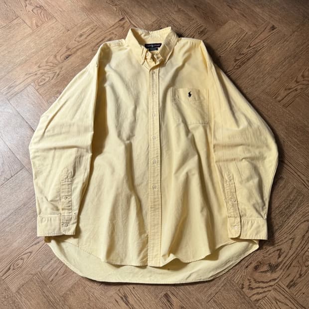 [XL]90s 폴로 랄프로렌 BIG SHIRT 라이트옐로우 옥스포드 셔츠