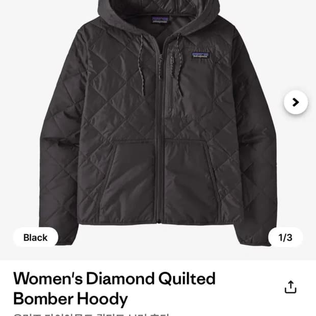 파타고니아 우먼즈 다이아몬드 퀼티드 보머 후디