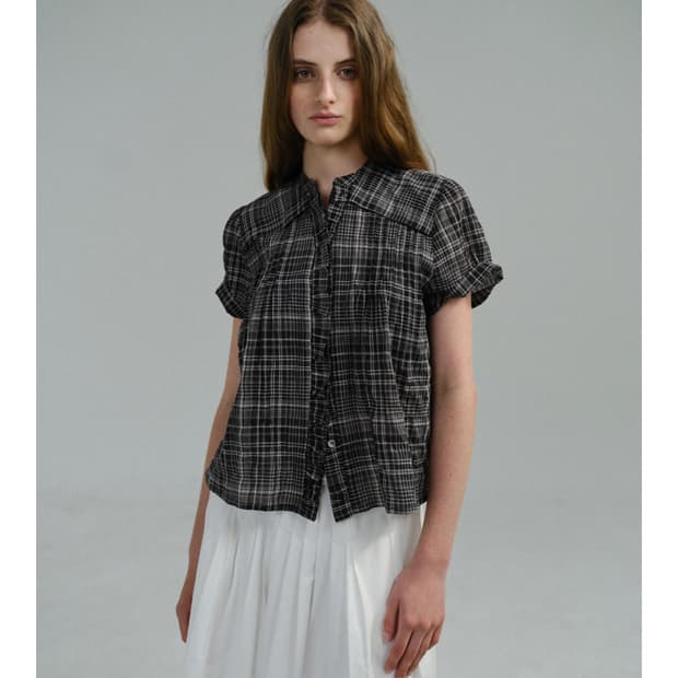 아우브아워 레이스 캡 블라우스 lace cap blouse