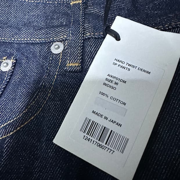 Auralee hard twist denim 5P pants 36